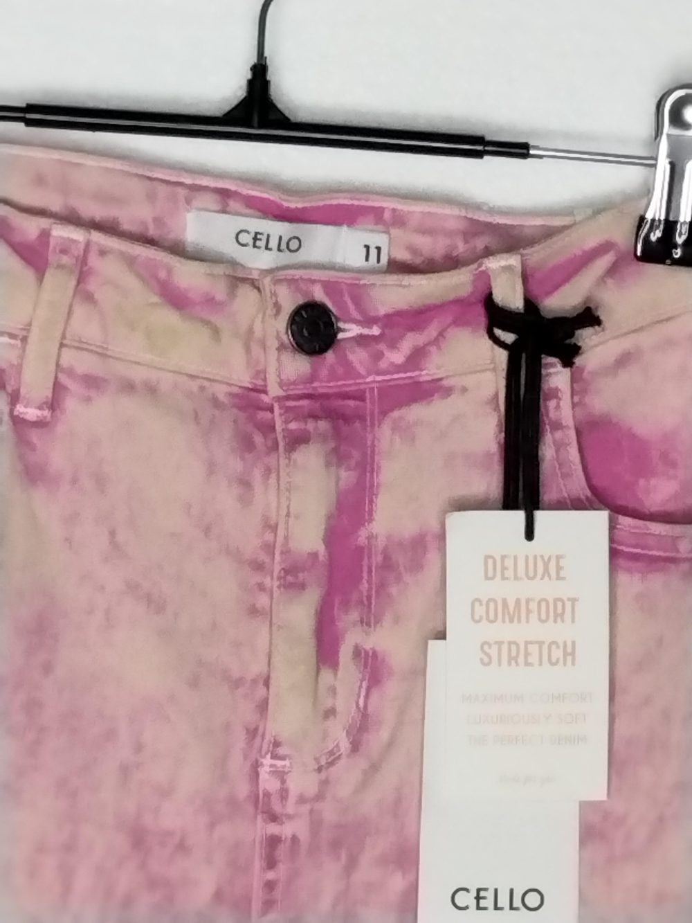 NWT Cello Pink Acid-Wash Stretch Skinny Jeans - Picture 3 of 7